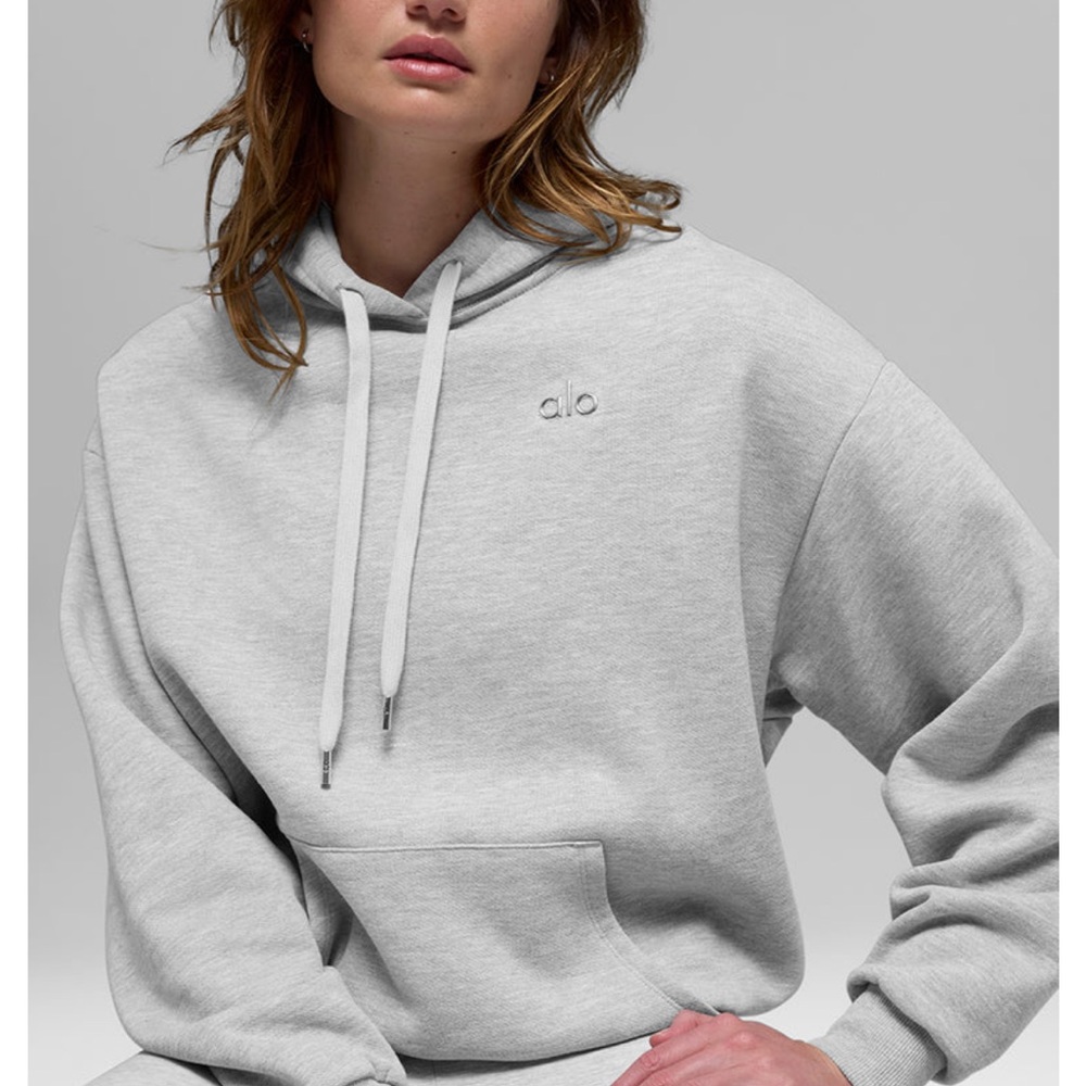 ALO Yoga Light Gray Hoodie Sweatshirt